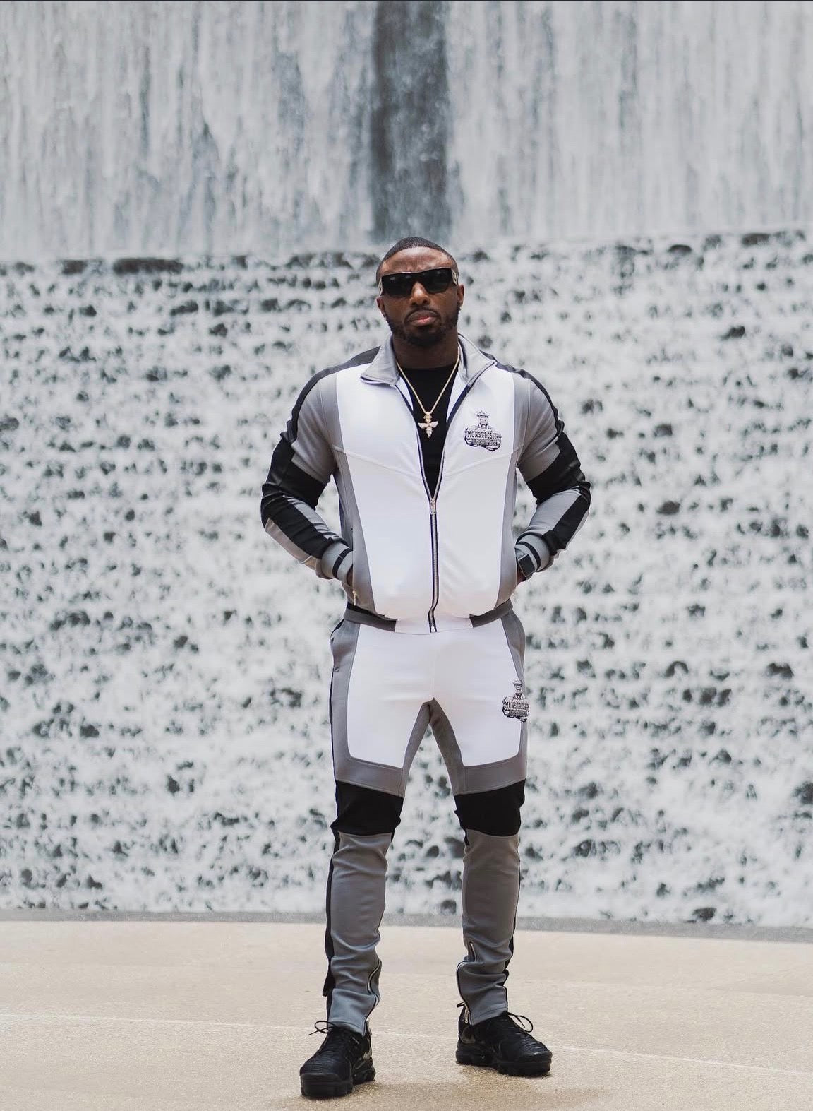 Monstrosity Tracksuit – Gray/White/Black