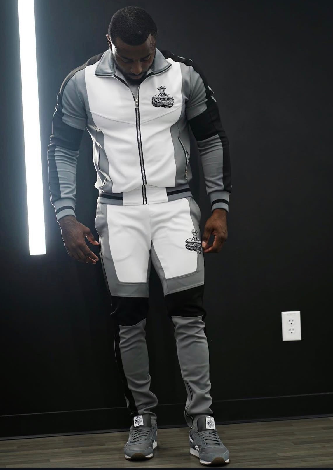 Monstrosity Tracksuit – Gray/White/Black