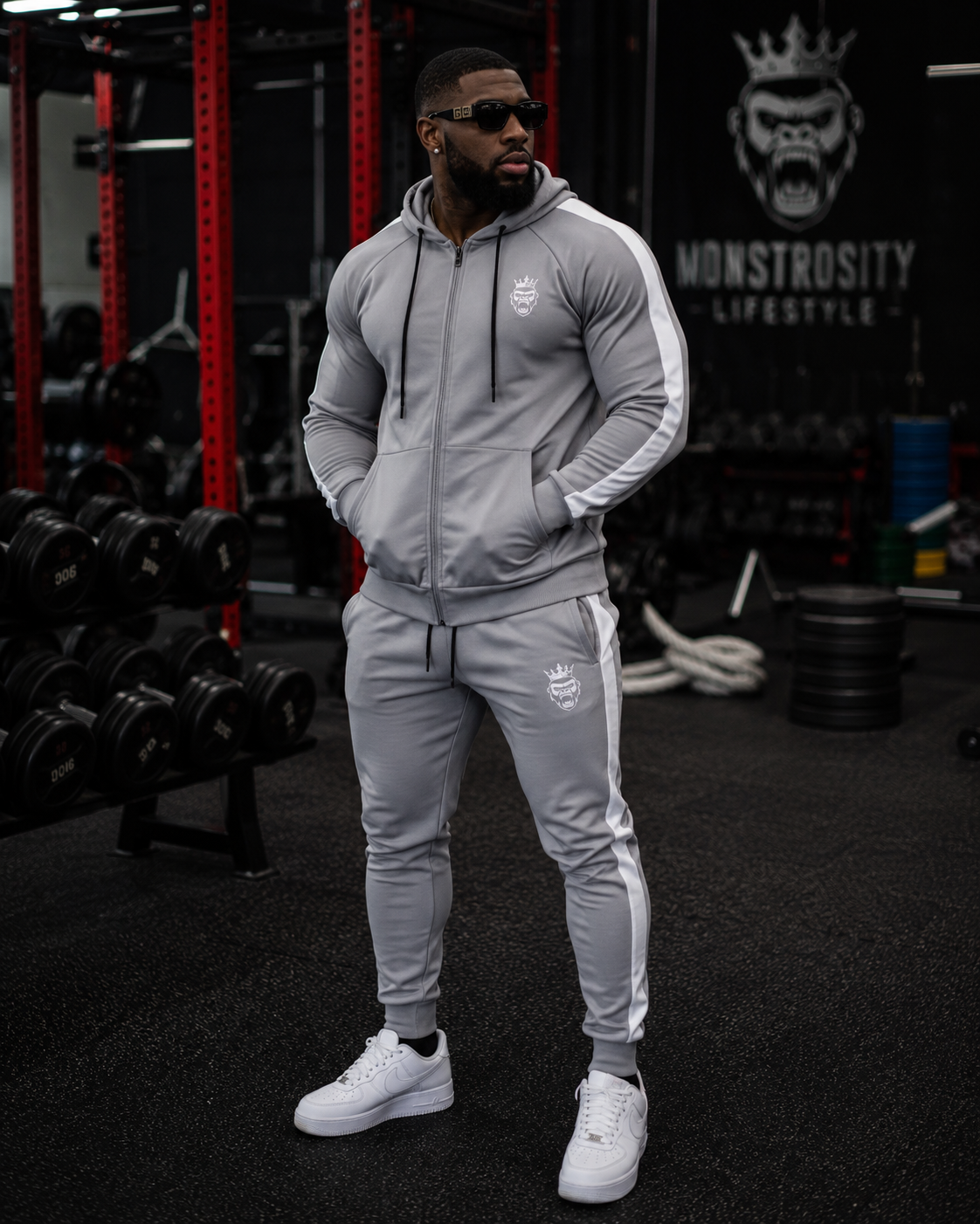Monstrosity Tracksuit – Gray/White